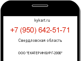 Информация о номере телефона +7 (950) 642-51-71: регион, оператор