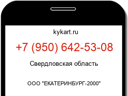 Информация о номере телефона +7 (950) 642-53-08: регион, оператор