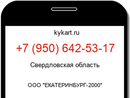 Информация о номере телефона +7 (950) 642-53-17: регион, оператор
