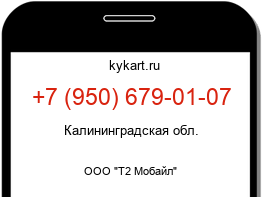 Информация о номере телефона +7 (950) 679-01-07: регион, оператор