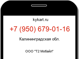 Информация о номере телефона +7 (950) 679-01-16: регион, оператор