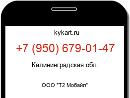 Информация о номере телефона +7 (950) 679-01-47: регион, оператор