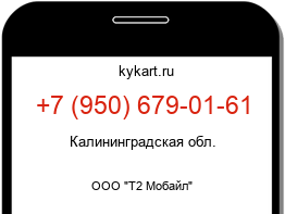 Информация о номере телефона +7 (950) 679-01-61: регион, оператор