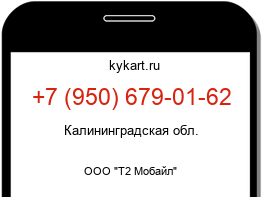 Информация о номере телефона +7 (950) 679-01-62: регион, оператор