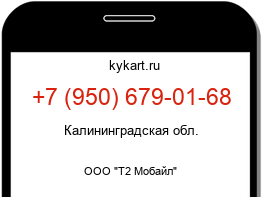 Информация о номере телефона +7 (950) 679-01-68: регион, оператор