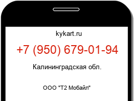 Информация о номере телефона +7 (950) 679-01-94: регион, оператор