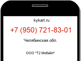 Информация о номере телефона +7 (950) 721-83-01: регион, оператор