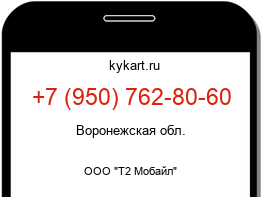 Информация о номере телефона +7 (950) 762-80-60: регион, оператор