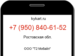 Информация о номере телефона +7 (950) 840-61-52: регион, оператор