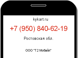 Информация о номере телефона +7 (950) 840-62-19: регион, оператор