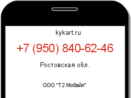 Информация о номере телефона +7 (950) 840-62-46: регион, оператор