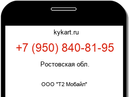 Информация о номере телефона +7 (950) 840-81-95: регион, оператор