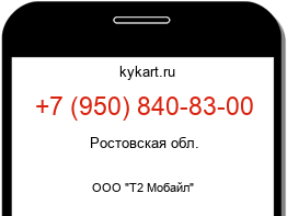 Информация о номере телефона +7 (950) 840-83-00: регион, оператор