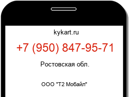 Информация о номере телефона +7 (950) 847-95-71: регион, оператор
