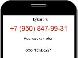 Информация о номере телефона +7 (950) 847-99-31: регион, оператор