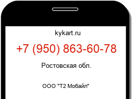 Информация о номере телефона +7 (950) 863-60-78: регион, оператор