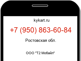 Информация о номере телефона +7 (950) 863-60-84: регион, оператор