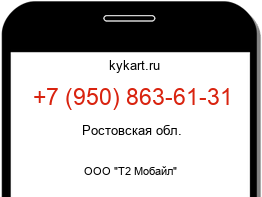 Информация о номере телефона +7 (950) 863-61-31: регион, оператор