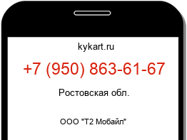 Информация о номере телефона +7 (950) 863-61-67: регион, оператор