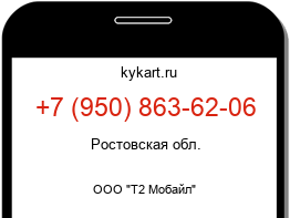 Информация о номере телефона +7 (950) 863-62-06: регион, оператор