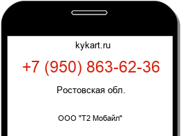 Информация о номере телефона +7 (950) 863-62-36: регион, оператор