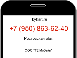 Информация о номере телефона +7 (950) 863-62-40: регион, оператор