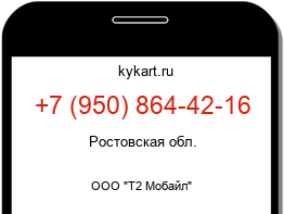 Информация о номере телефона +7 (950) 864-42-16: регион, оператор