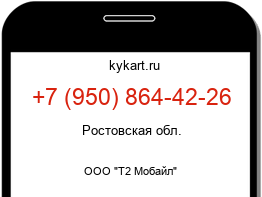 Информация о номере телефона +7 (950) 864-42-26: регион, оператор