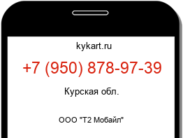 Информация о номере телефона +7 (950) 878-97-39: регион, оператор