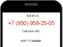 Информация о номере телефона +7 (950) 958-25-05: регион, оператор