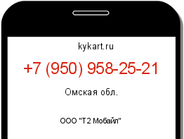Информация о номере телефона +7 (950) 958-25-21: регион, оператор