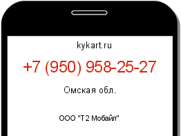 Информация о номере телефона +7 (950) 958-25-27: регион, оператор