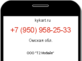 Информация о номере телефона +7 (950) 958-25-33: регион, оператор