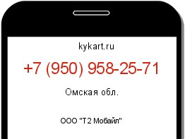 Информация о номере телефона +7 (950) 958-25-71: регион, оператор