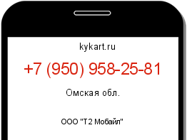 Информация о номере телефона +7 (950) 958-25-81: регион, оператор