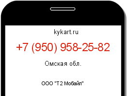 Информация о номере телефона +7 (950) 958-25-82: регион, оператор