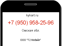 Информация о номере телефона +7 (950) 958-25-96: регион, оператор