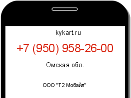 Информация о номере телефона +7 (950) 958-26-00: регион, оператор