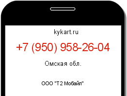 Информация о номере телефона +7 (950) 958-26-04: регион, оператор