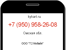 Информация о номере телефона +7 (950) 958-26-08: регион, оператор