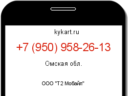 Информация о номере телефона +7 (950) 958-26-13: регион, оператор