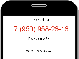 Информация о номере телефона +7 (950) 958-26-16: регион, оператор