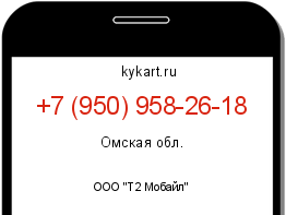 Информация о номере телефона +7 (950) 958-26-18: регион, оператор