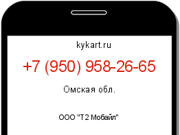 Информация о номере телефона +7 (950) 958-26-65: регион, оператор