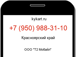 Информация о номере телефона +7 (950) 988-31-10: регион, оператор