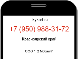 Информация о номере телефона +7 (950) 988-31-72: регион, оператор