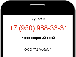 Информация о номере телефона +7 (950) 988-33-31: регион, оператор