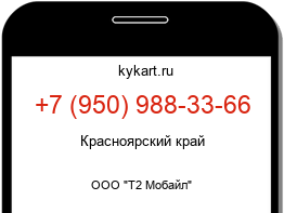 Информация о номере телефона +7 (950) 988-33-66: регион, оператор