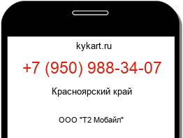 Информация о номере телефона +7 (950) 988-34-07: регион, оператор