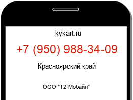 Информация о номере телефона +7 (950) 988-34-09: регион, оператор
